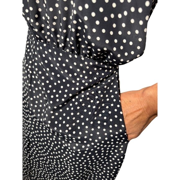 Zara Womens Size S Open Back Black White Polka Dot Halter Wide leg Jumpsuit - Picture 7 of 10